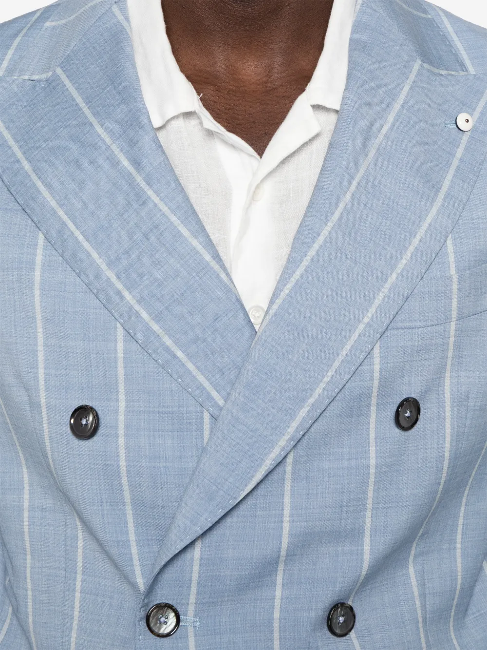 LUIGI BIANCHI MANTOVA Pak met krijtstreep Blauw