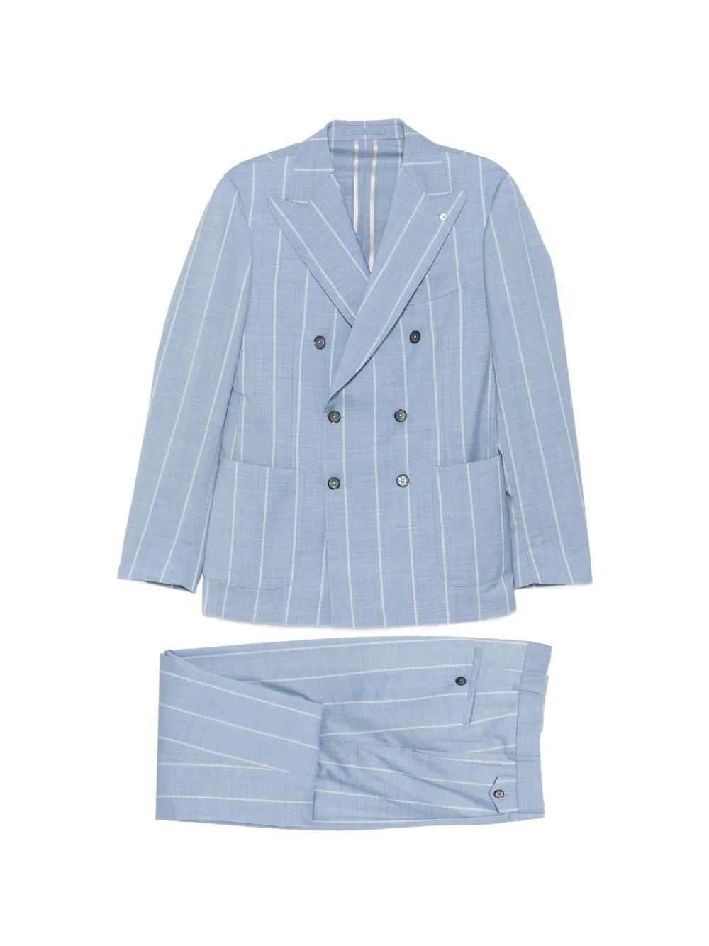 LUIGI BIANCHI MANTOVA pinstripe double-breasted suit - Blu