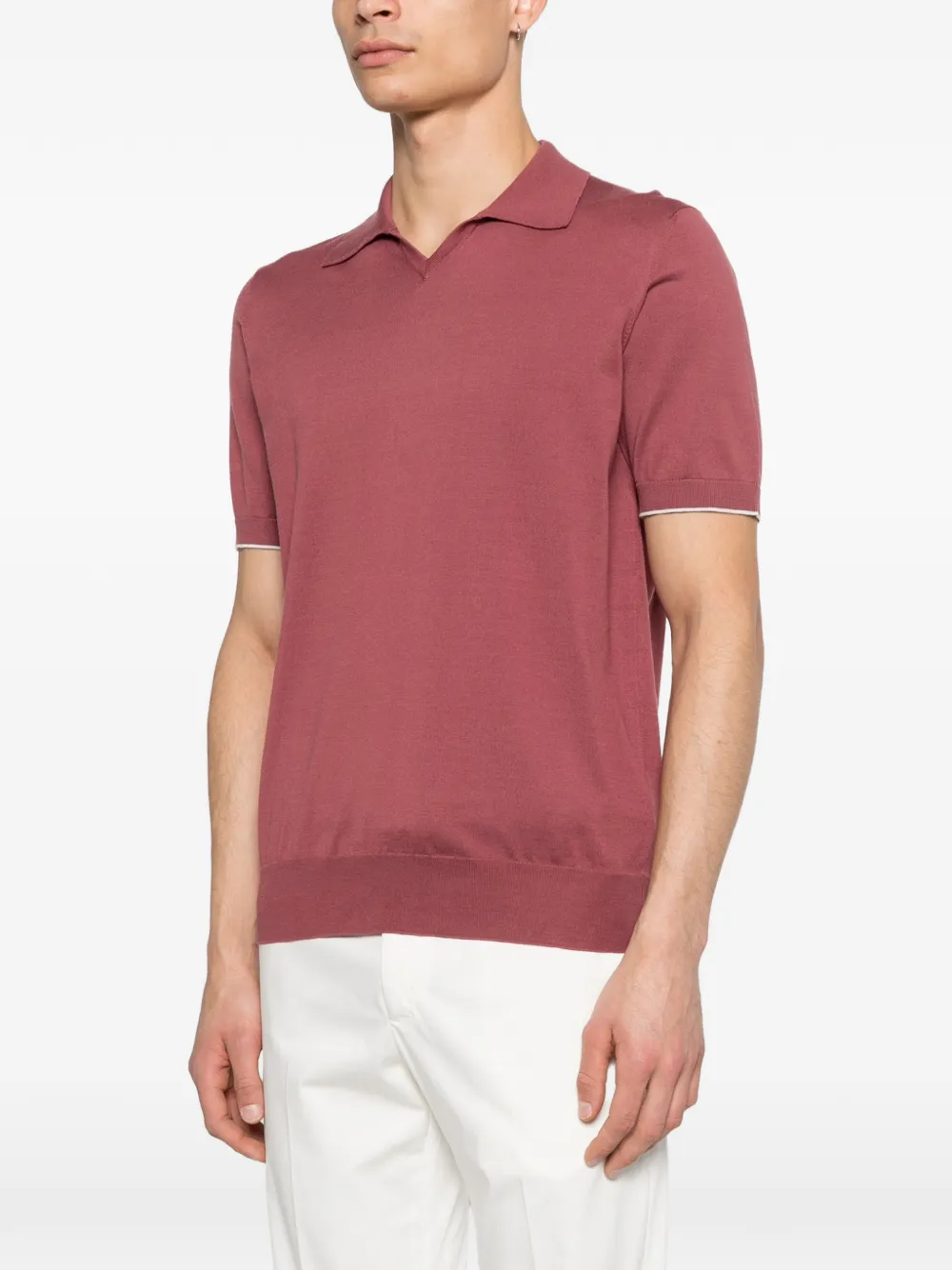 Brunello Cucinelli T-shirt met V-hals Rood