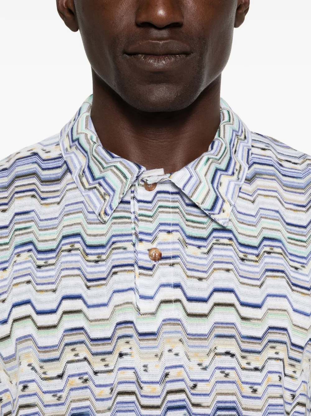Missoni Poloshirt met zigzag patroon Blauw