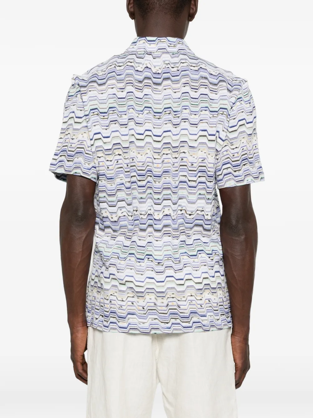 Missoni Poloshirt met zigzag patroon Blauw