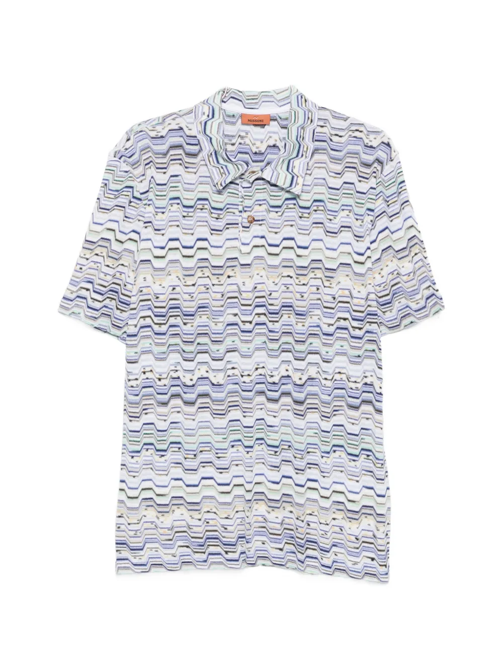 Missoni zigzag-pattern polo shirt - Blau
