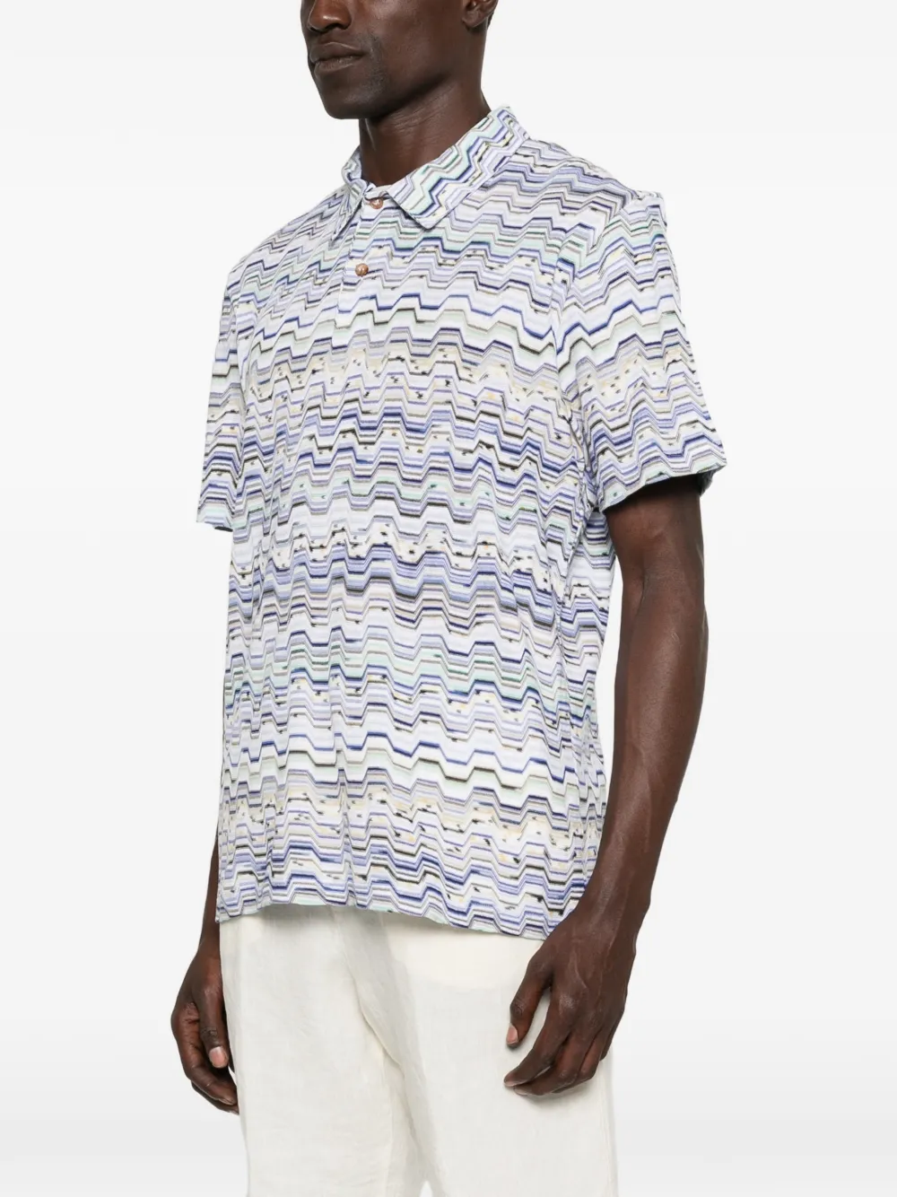 Missoni Poloshirt met zigzag patroon Blauw