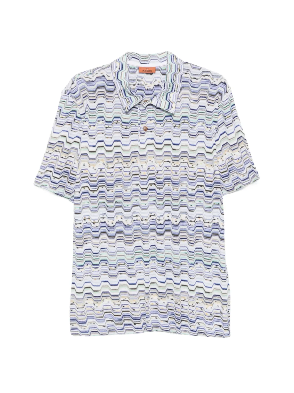 Missoni zigzag-pattern polo shirt - Blu