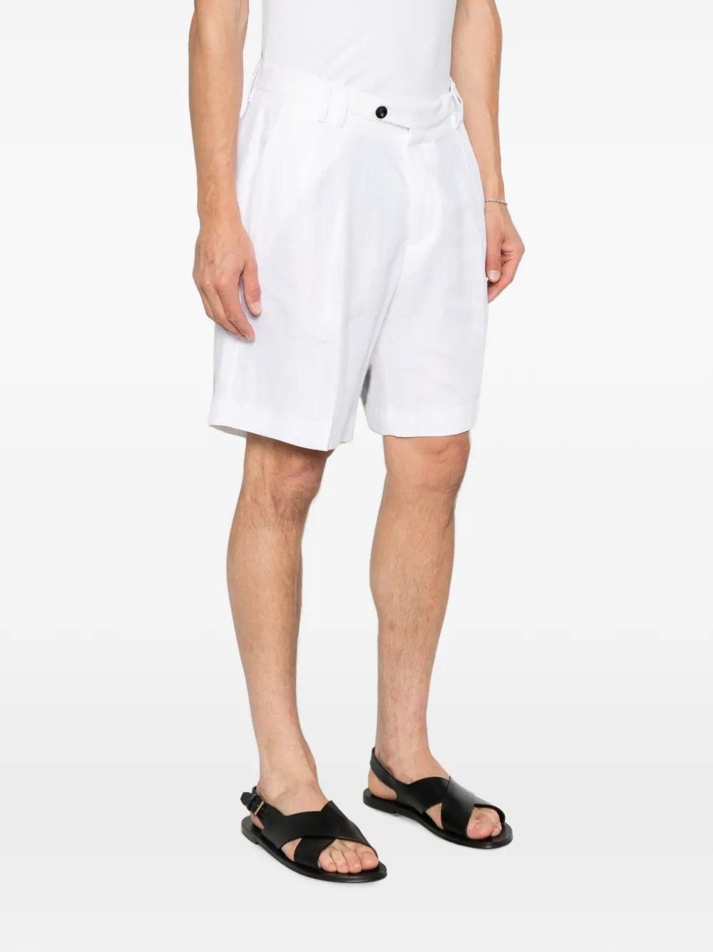 michael coal Shorts met knoopsluiting en geplooide voorkant Wit