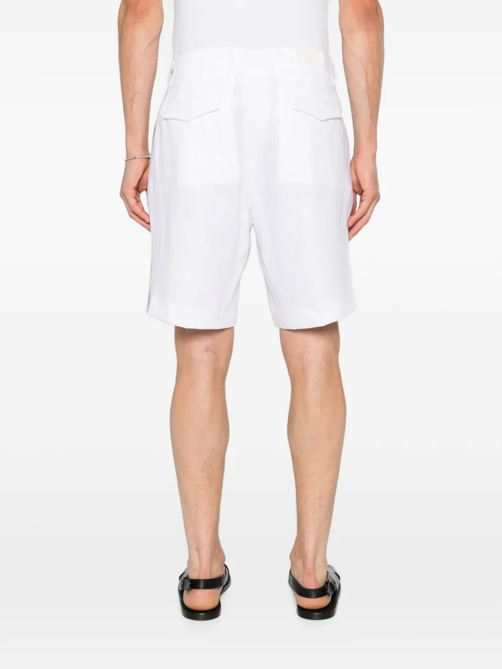 michael coal Shorts met knoopsluiting en geplooide voorkant Wit