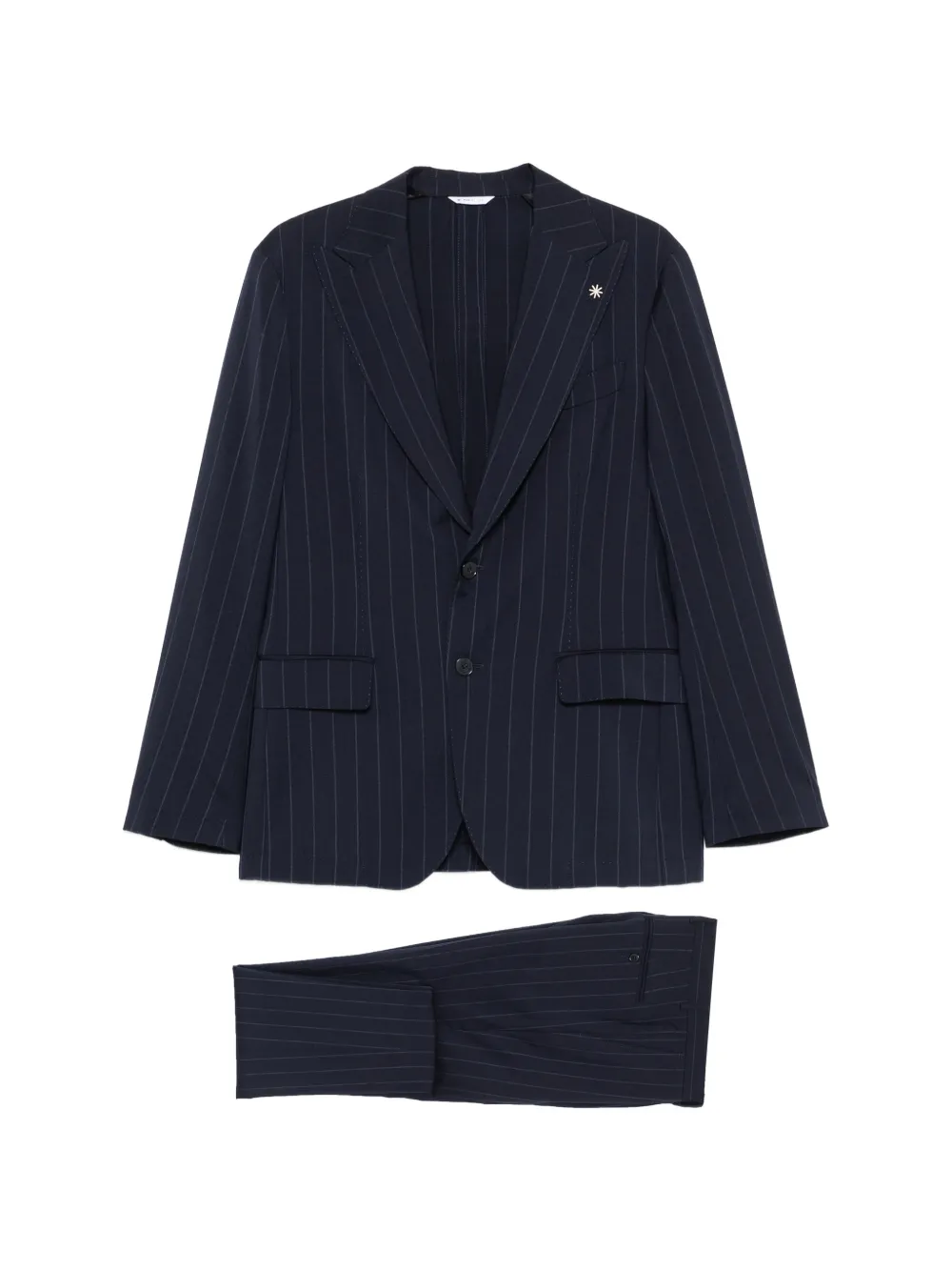 Manuel Ritz pinstripe single-breasted suit - Blu