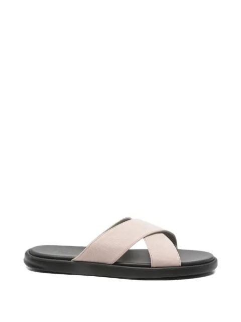 Doucal's crossover-strap pebbled sandals