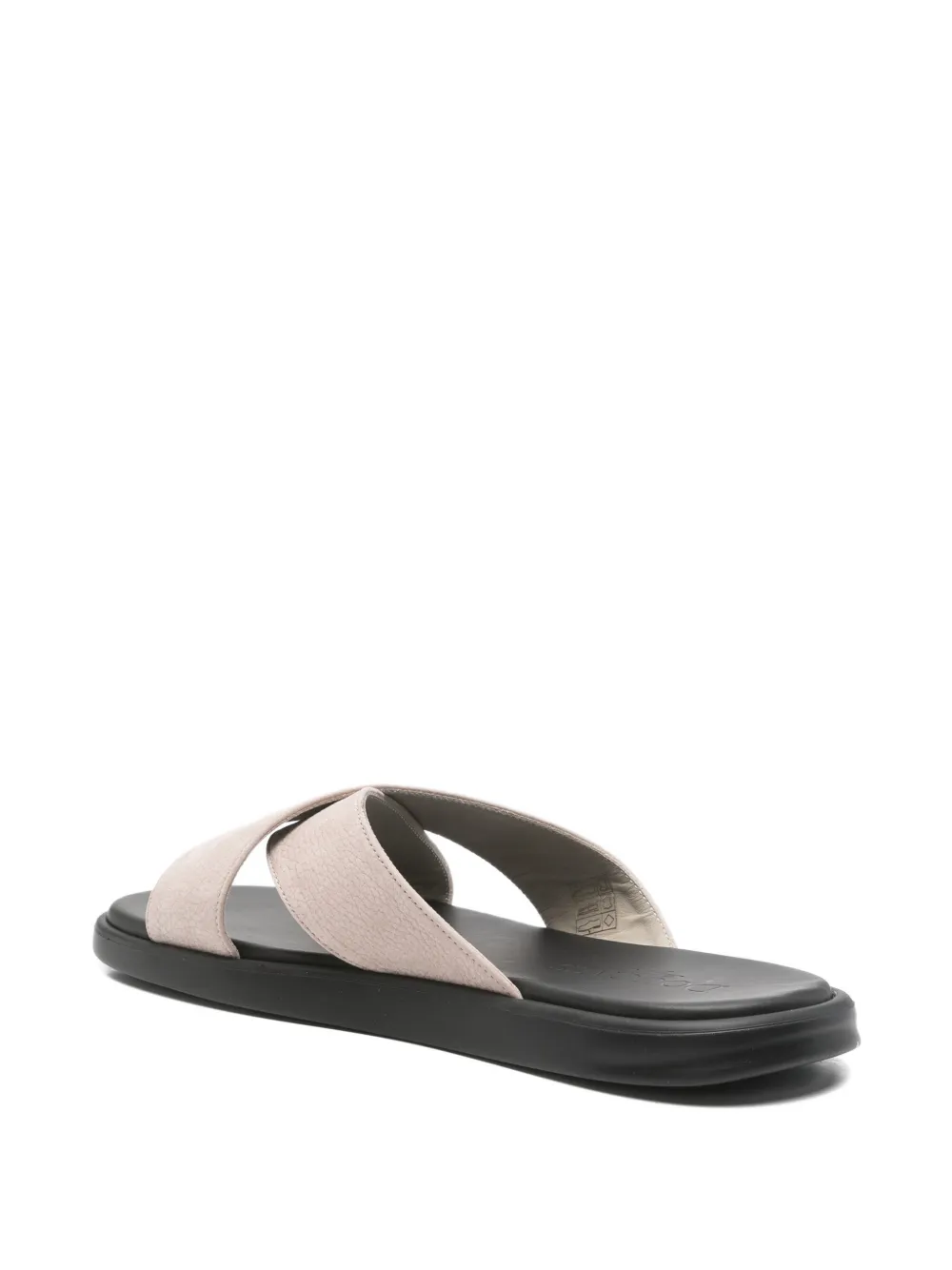 Doucal's crossover-strap pebbled sandals Beige