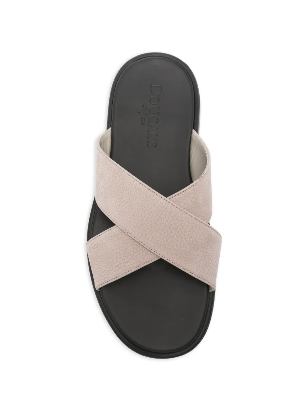 Doucal's crossover-strap pebbled sandals Beige