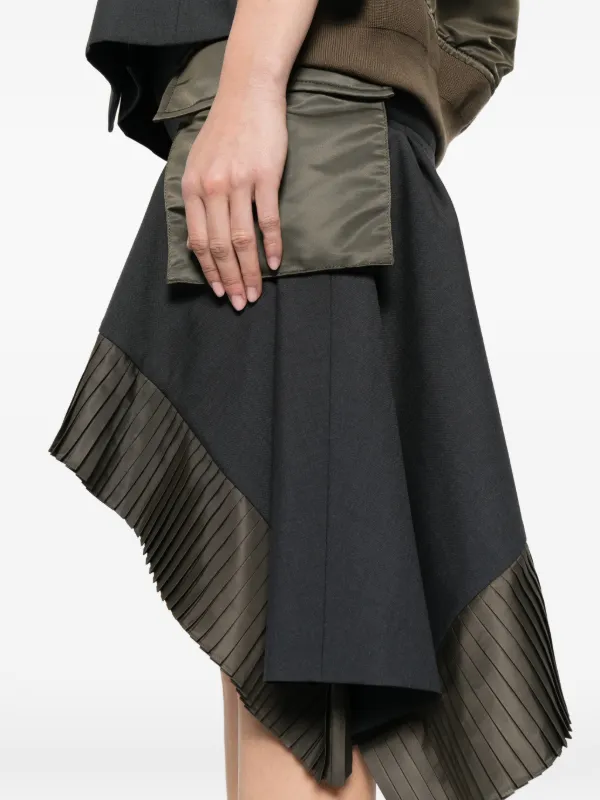 スカート sacai 21SS Suiting Asymmetry Skirt Sacai asymmetric-hem Skirt | Black | FARFETCH JO