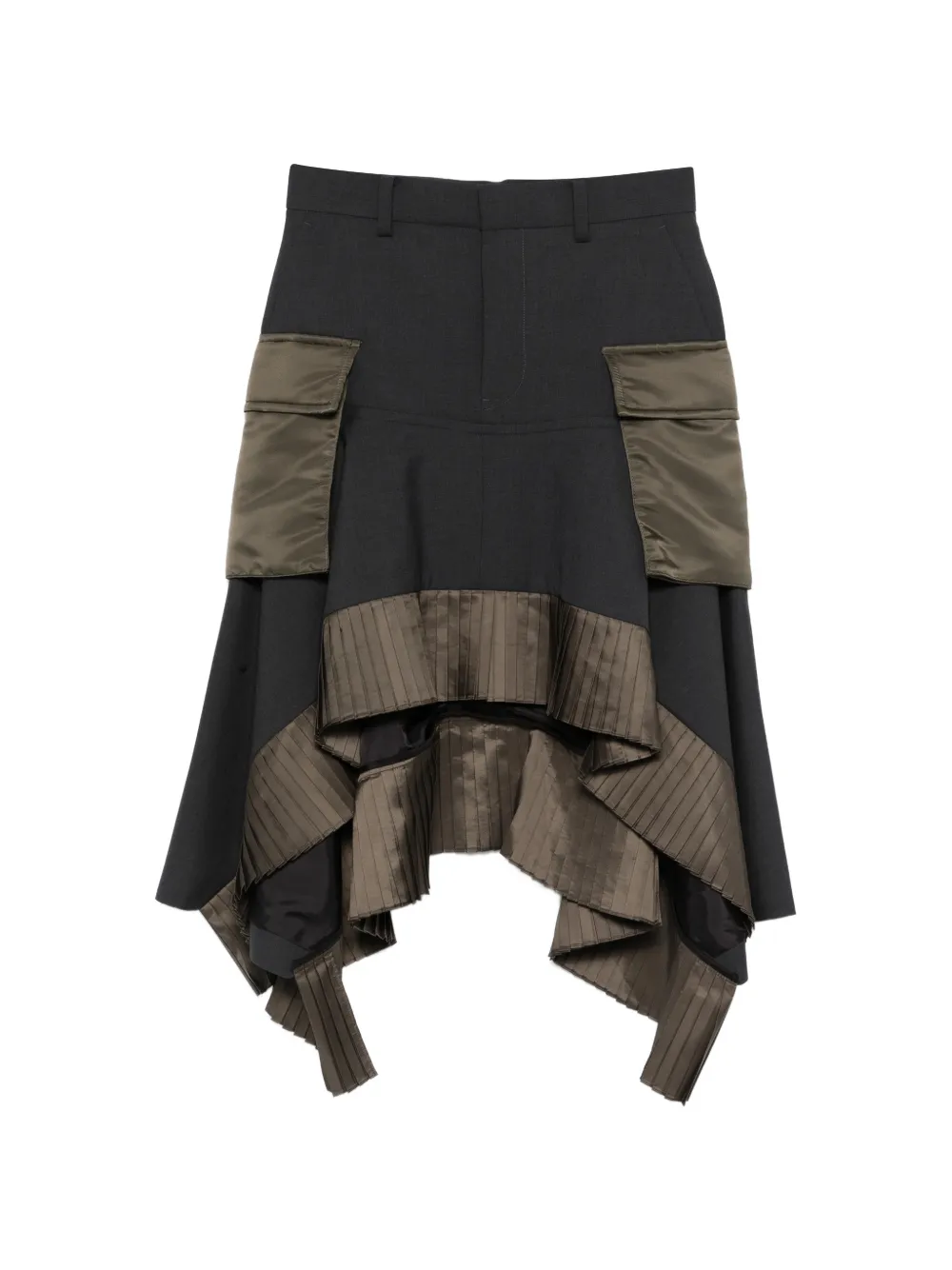sacai pockets pleated short skirt - Nero