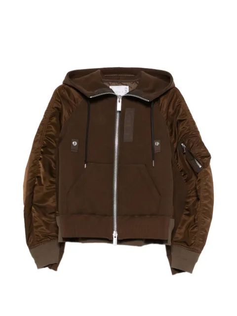 sacai hooded sleeve sweatshirt