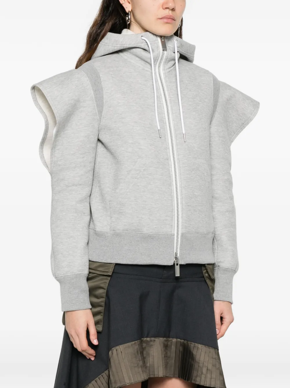 sacai Hoodie met rits Grijs