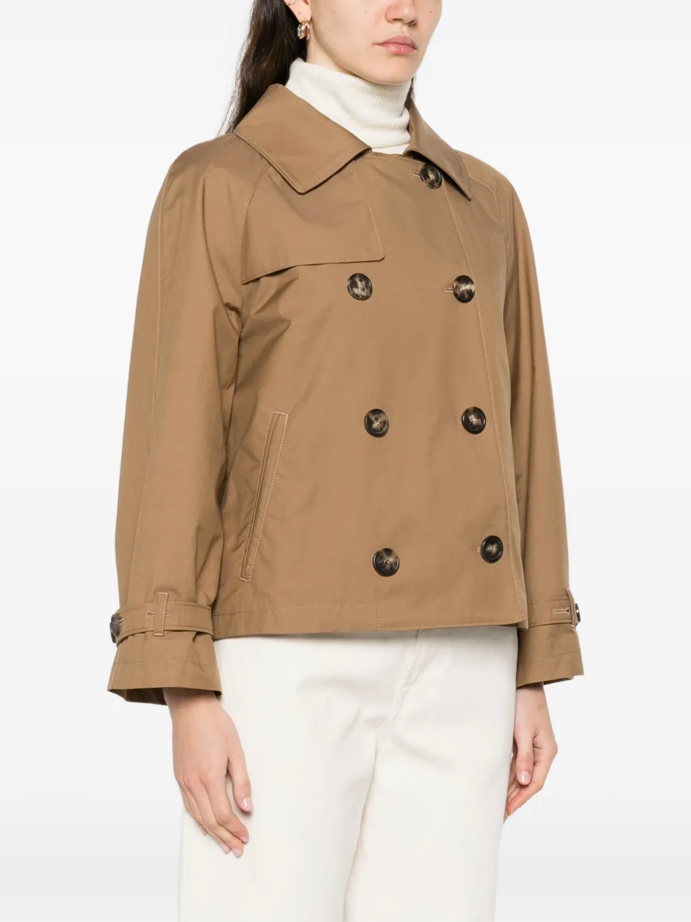  Max Mara Mtctesoro Double-breasted Trench Jacket - Brown 