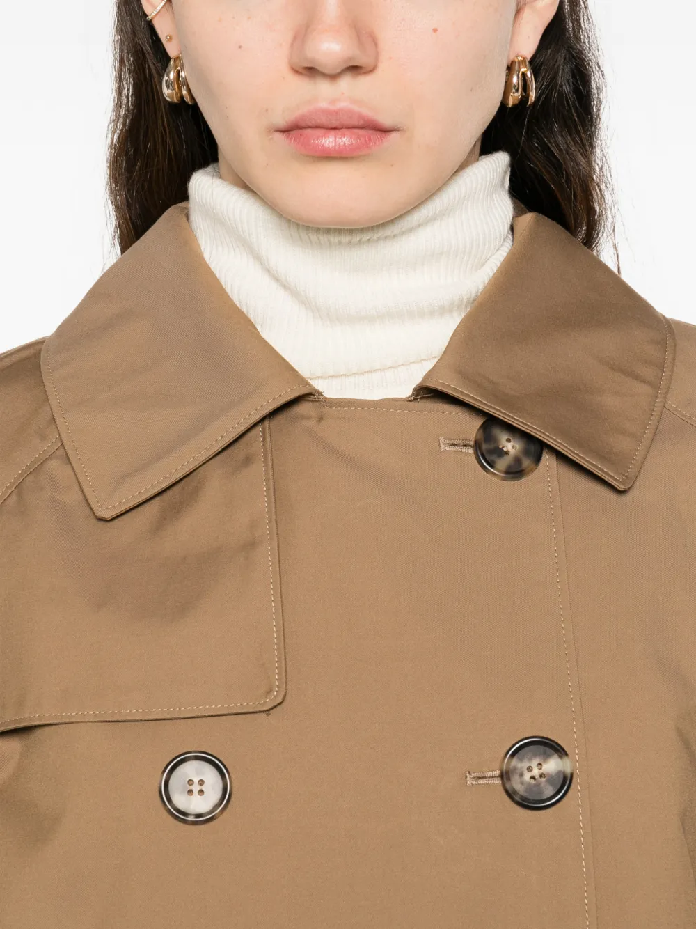 Max Mara Trenchcoat met dubbele rij knopen Bruin