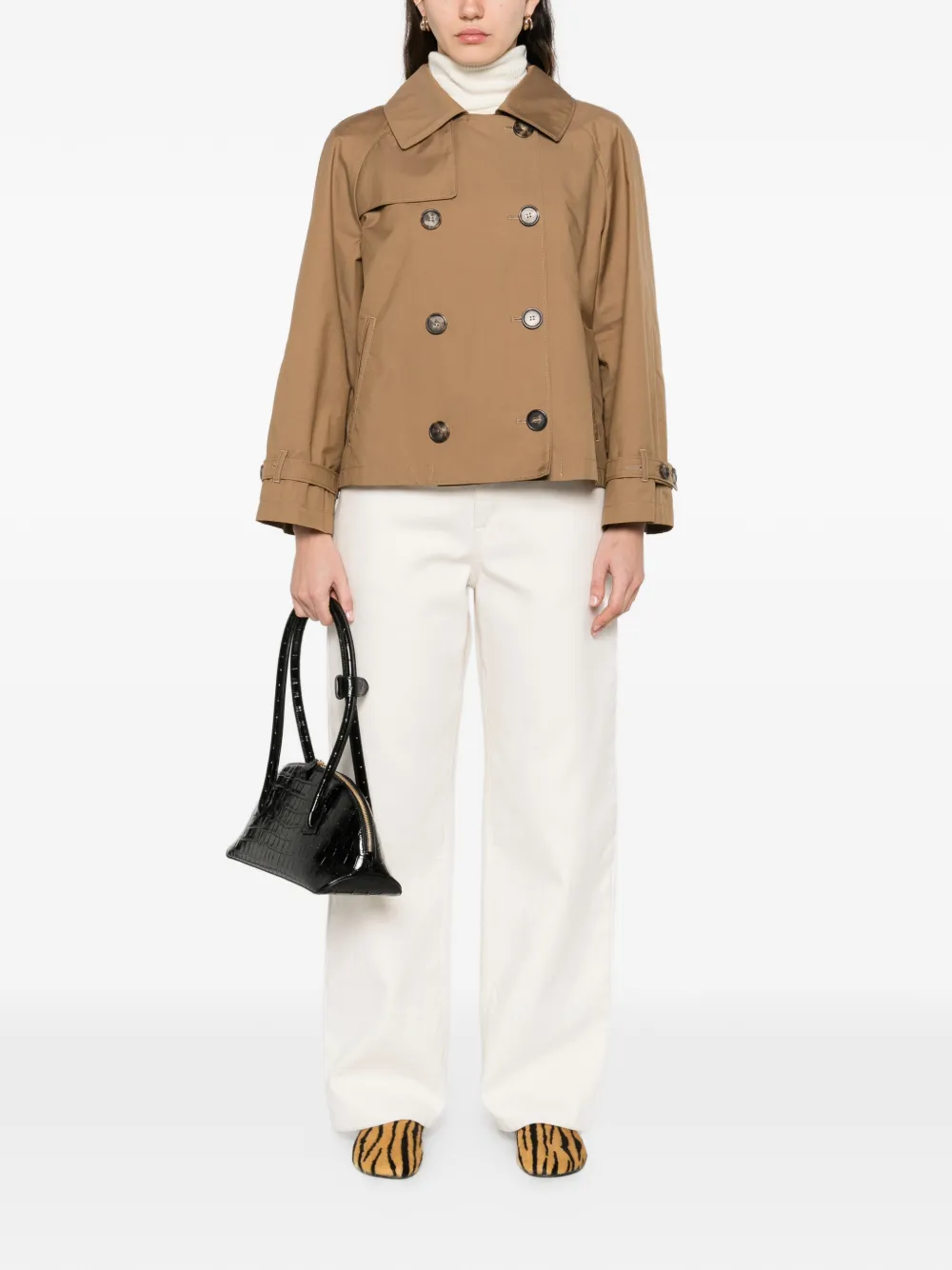  Max Mara Mtctesoro Double-breasted Trench Jacket - Brown 