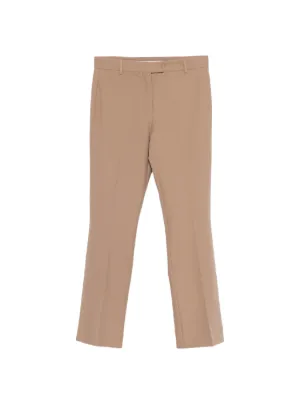 S Max Mara レザー ストレートパンツ | ブラウン | FARFETCH JP