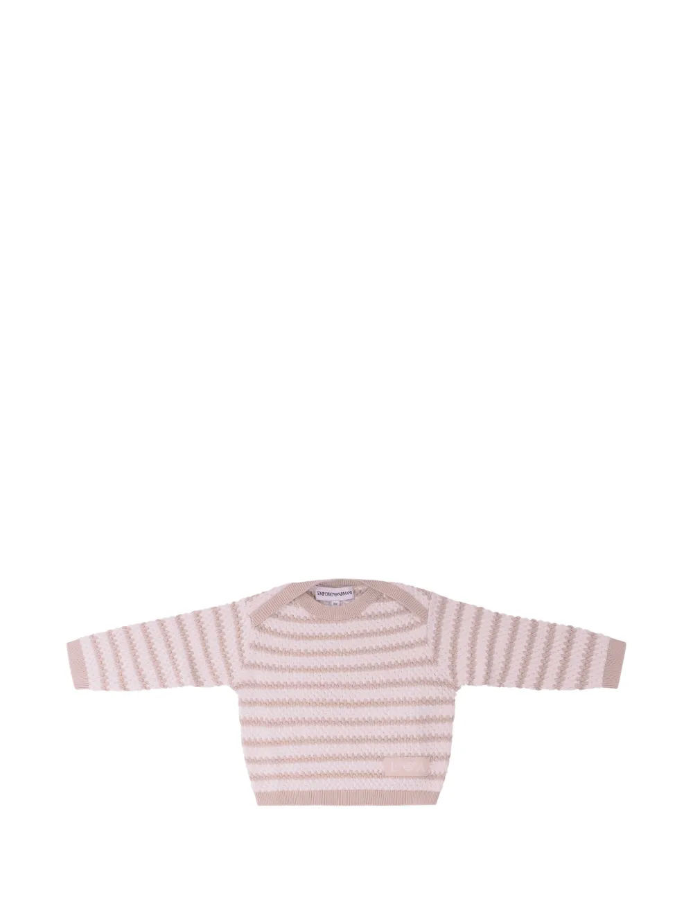 Emporio Armani Kids striped long-sleeve sweater - Toni neutri