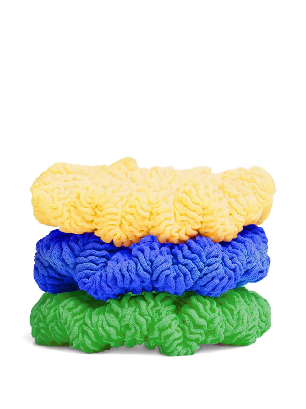Hunza G Kids royal-blue emerald sunflower scrunchies (set of three) - Giallo