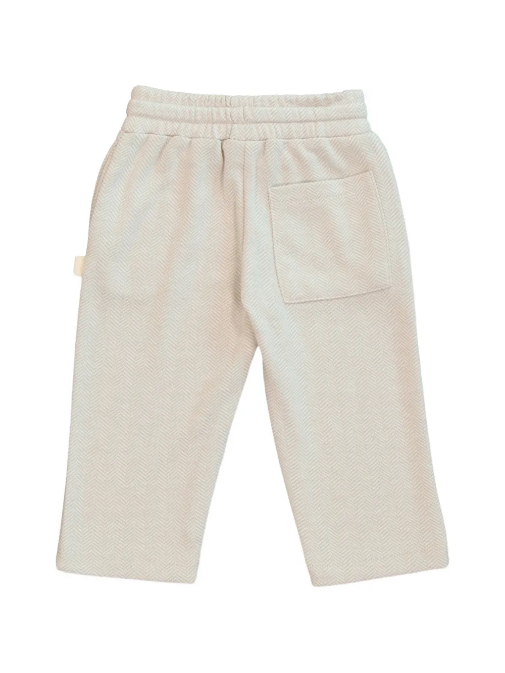  Mininio Herringbone Drawstring Casual Trousers - Neutrals 
