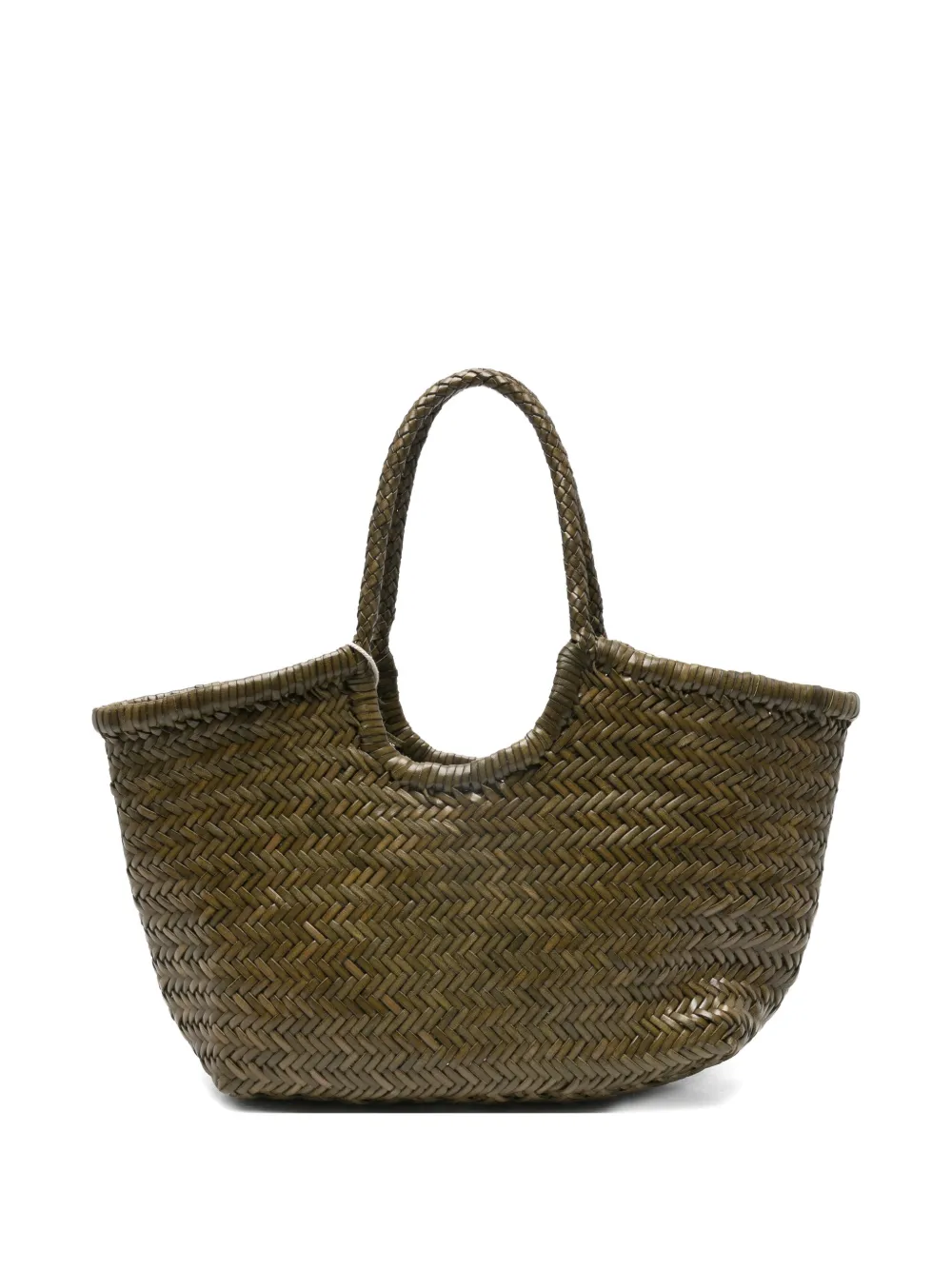 DRAGON DIFFUSION Big Nantucket Basket woven handle shoulder bag - Verde