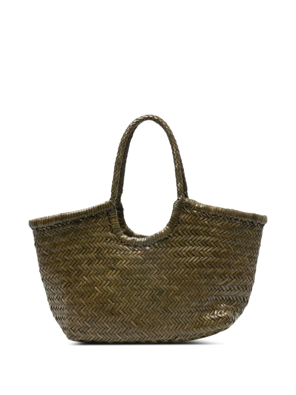 DRAGON DIFFUSION Big Nantucket Basket woven handle shoulder bag - Verde
