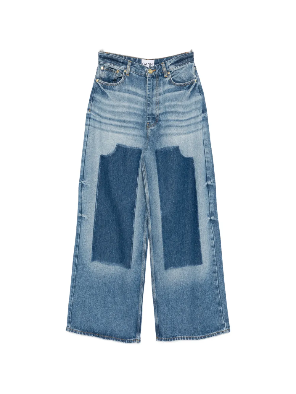 GANNI baggy wide-leg jeans - Blu