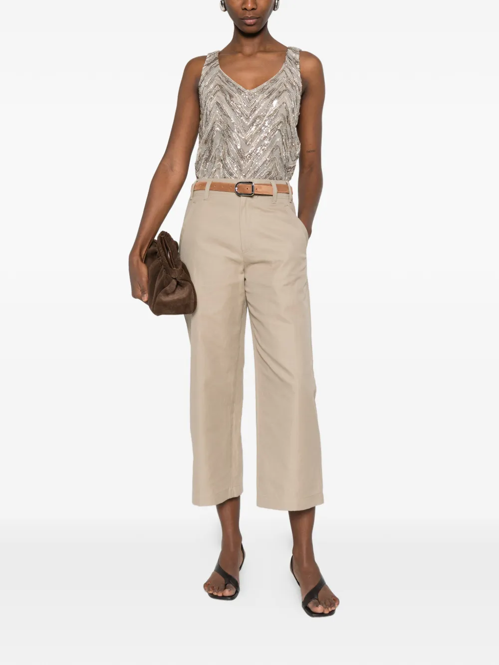 Brunello Cucinelli Katoenen straight broek Beige