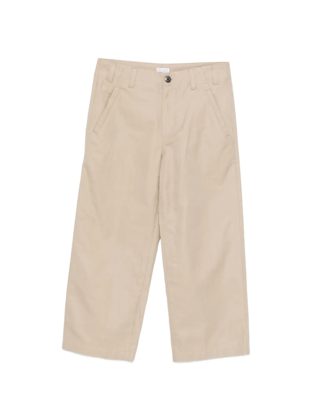 Brunello Cucinelli straight-leg cotton trousers - Toni neutri