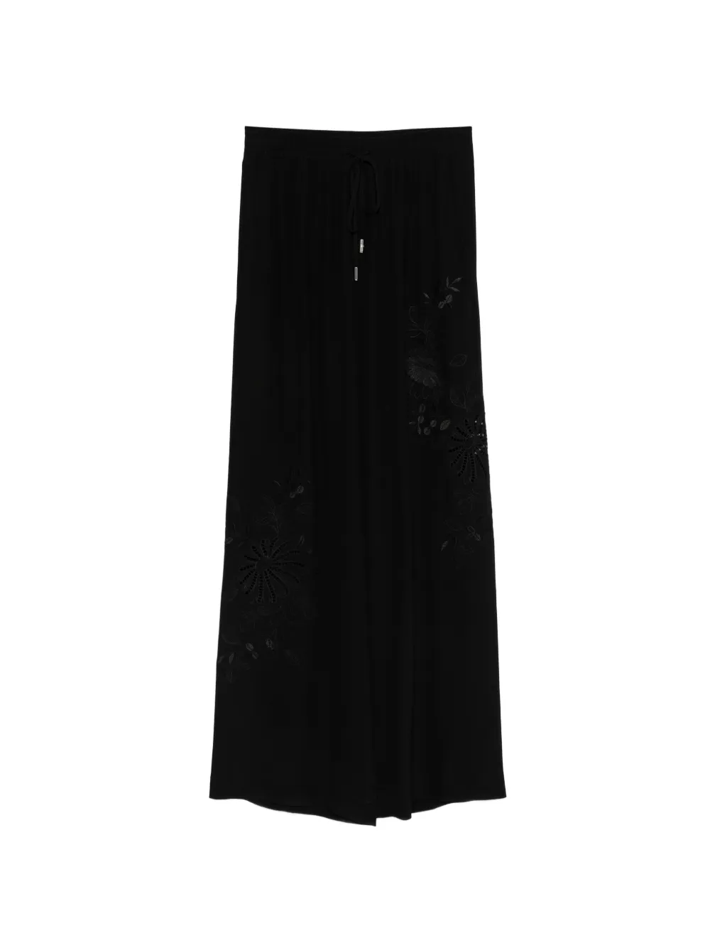 Ermanno Scervino floral-embroidered trousers - Nero