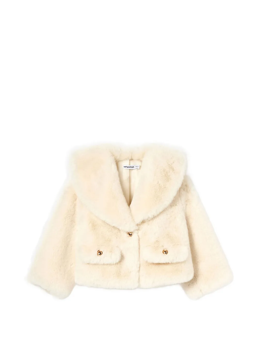 Self-Portrait Kids shawl-lapel faux-fur jacket - Toni neutri