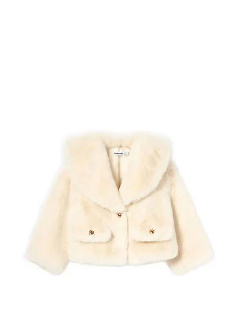 Self-Portrait Kids shawl-lapel faux-fur jacket