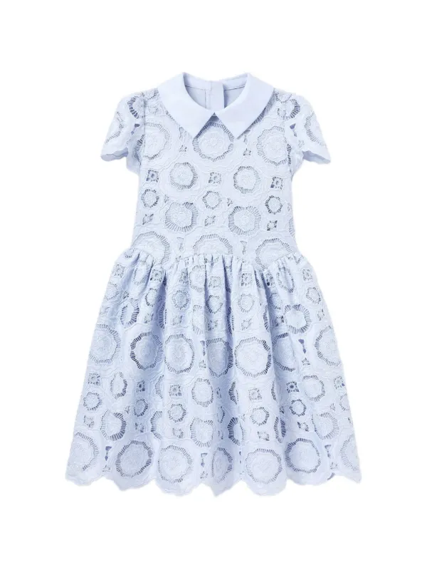 Self-Portrait Kids フローラルレース ワンピース | ブルー | FARFETCH JP