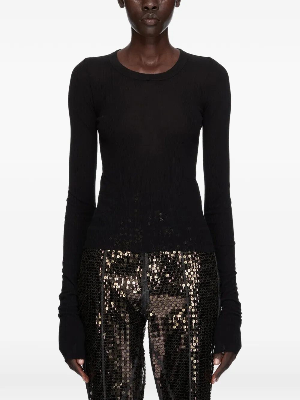 Rick Owens long-sleeve top - Schwarz