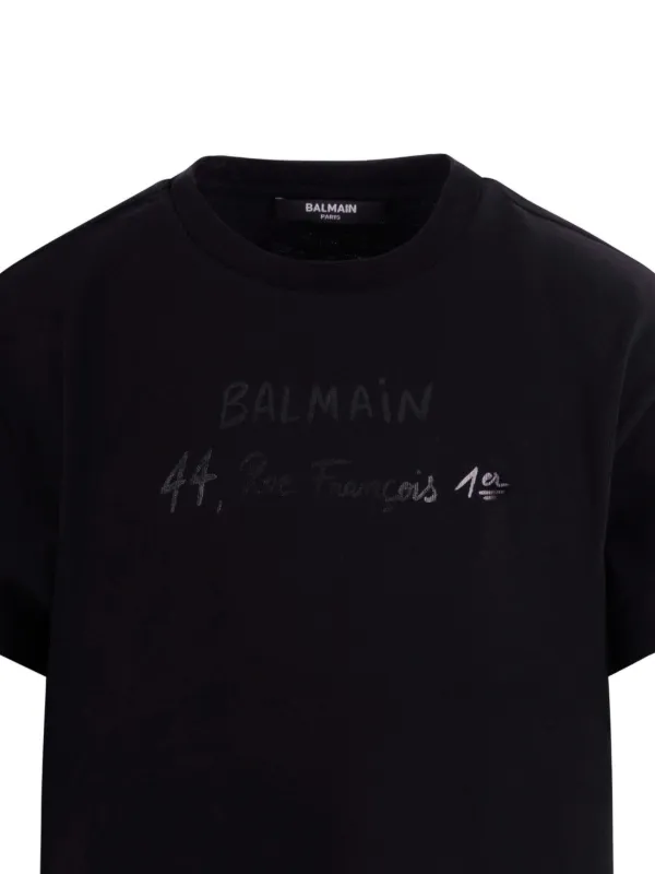 Balmain Kids logo-print T-shirt | Black | FARFETCH ID