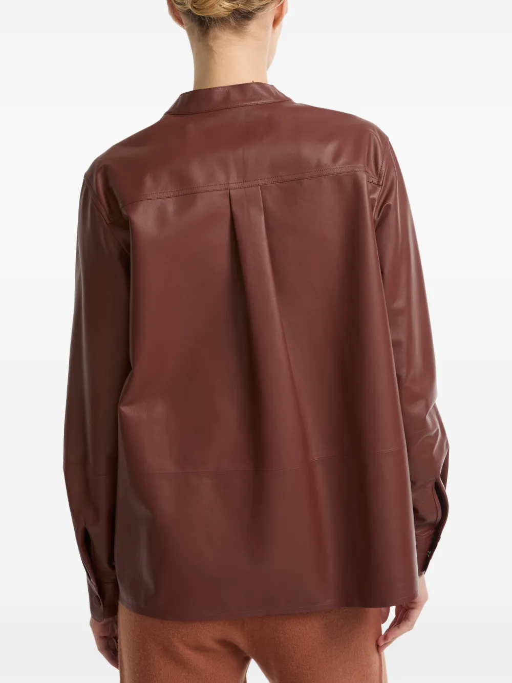 Yves Salomon Supple lamsleren blouse Bruin