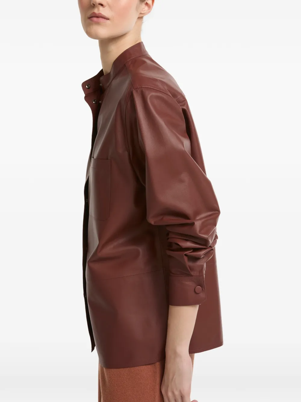 Yves Salomon Supple lamsleren blouse Bruin