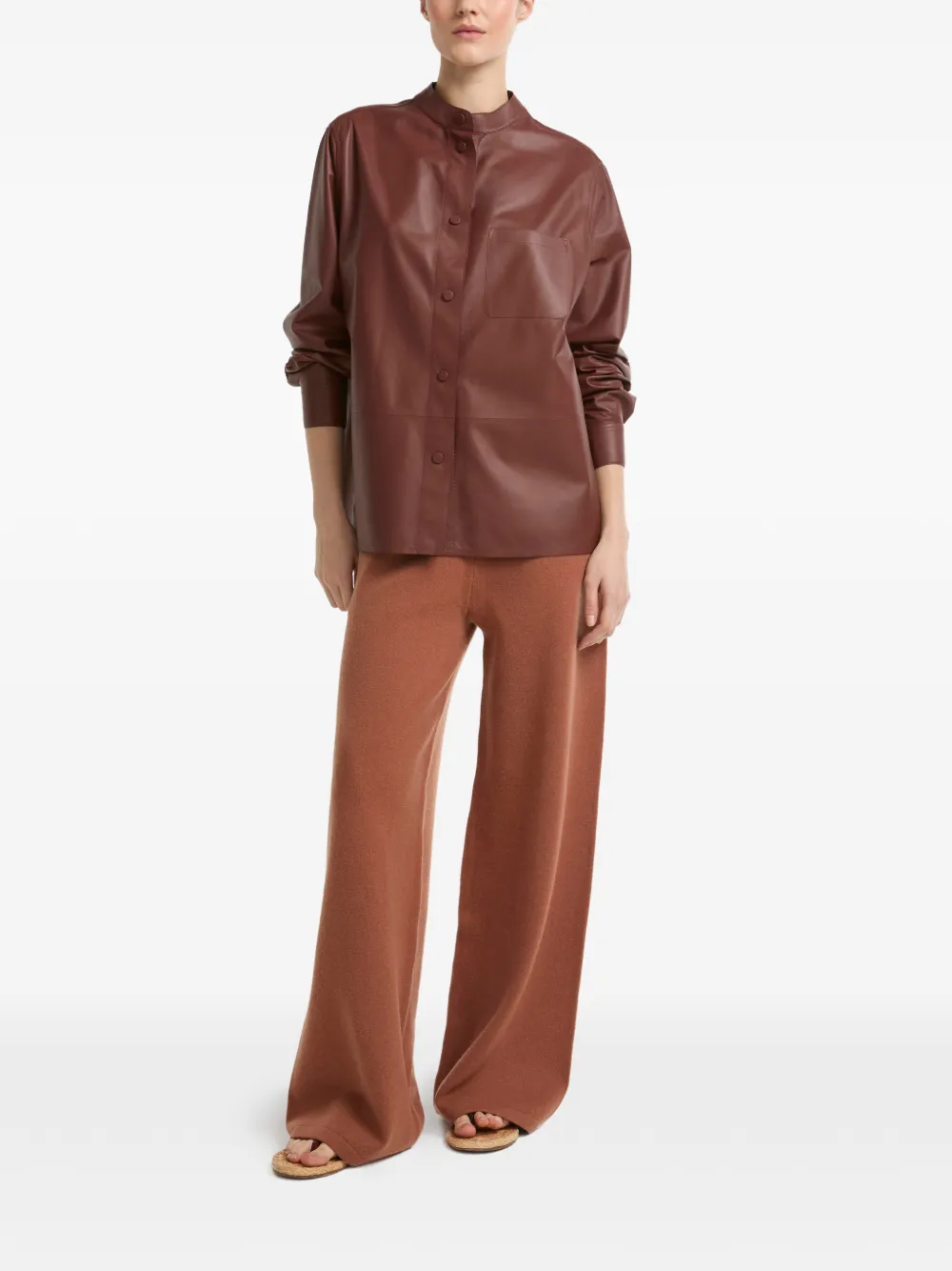 Yves Salomon Supple lamsleren blouse Bruin