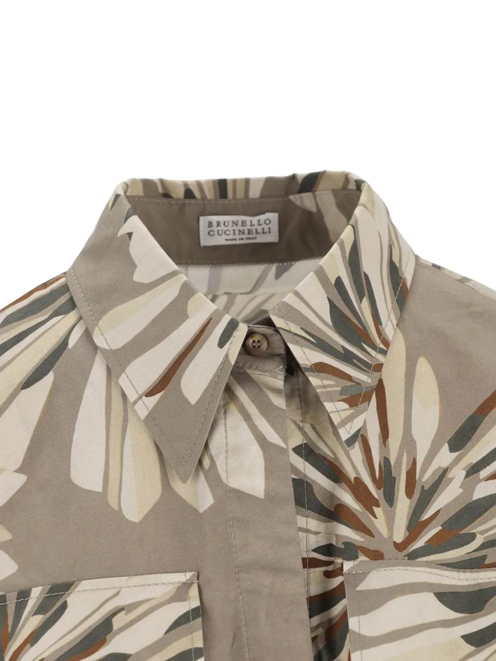 Brunello Cucinelli Jurk met bloemenprint Beige