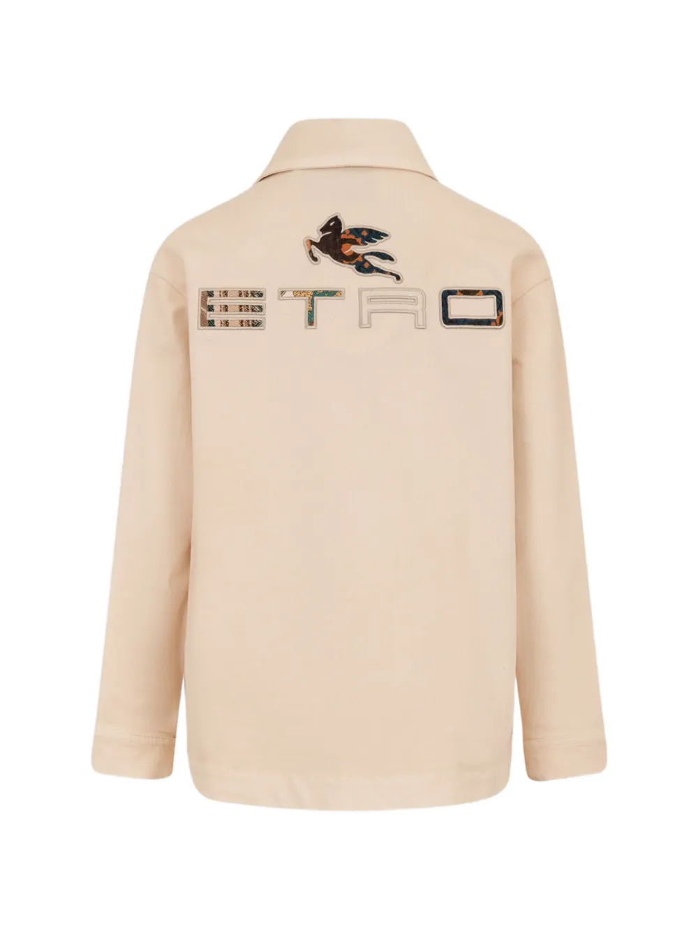 ETRO KIDS Popeline shirt met borduurwerk Beige