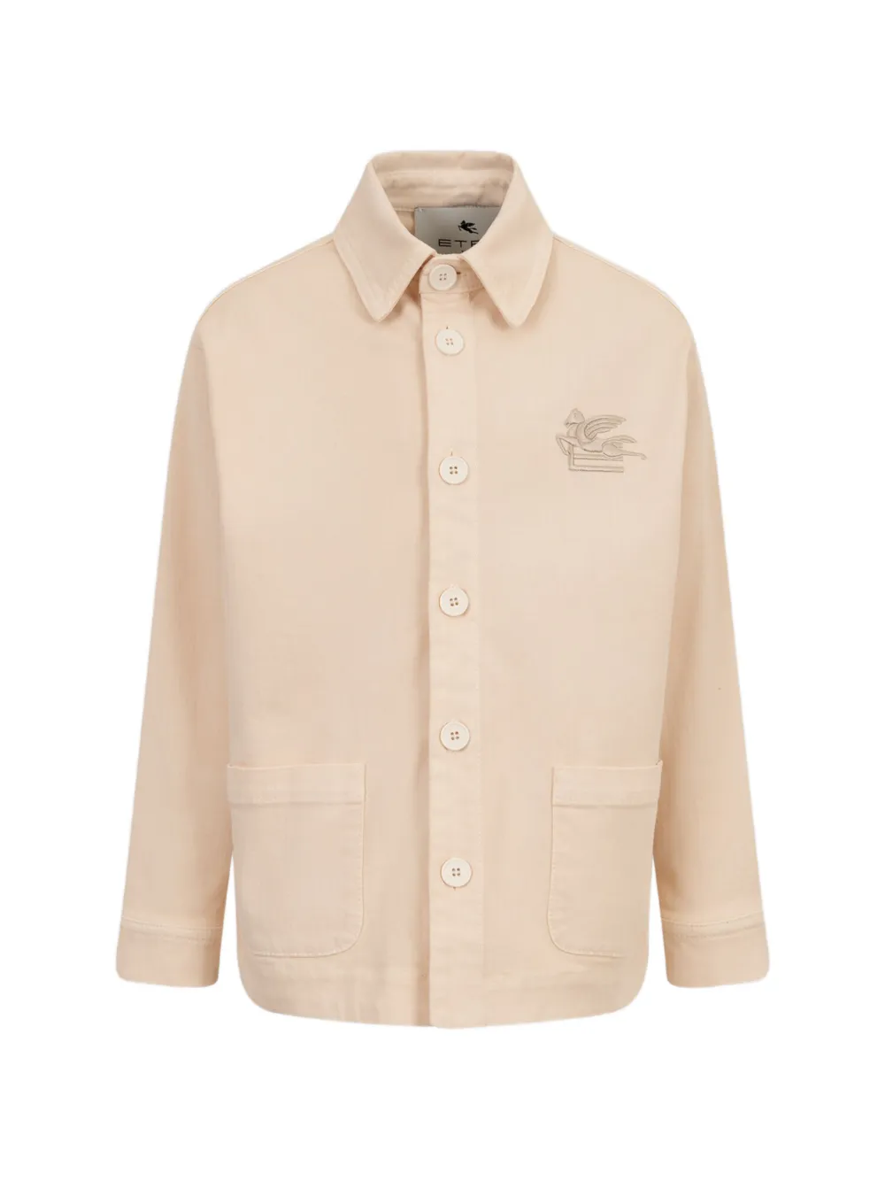 ETRO KIDS Hemd mit Pegaso-Stickerei - Nude