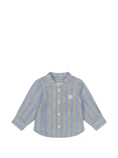 ETRO KIDS Pegaso 刺绣条纹衬衫