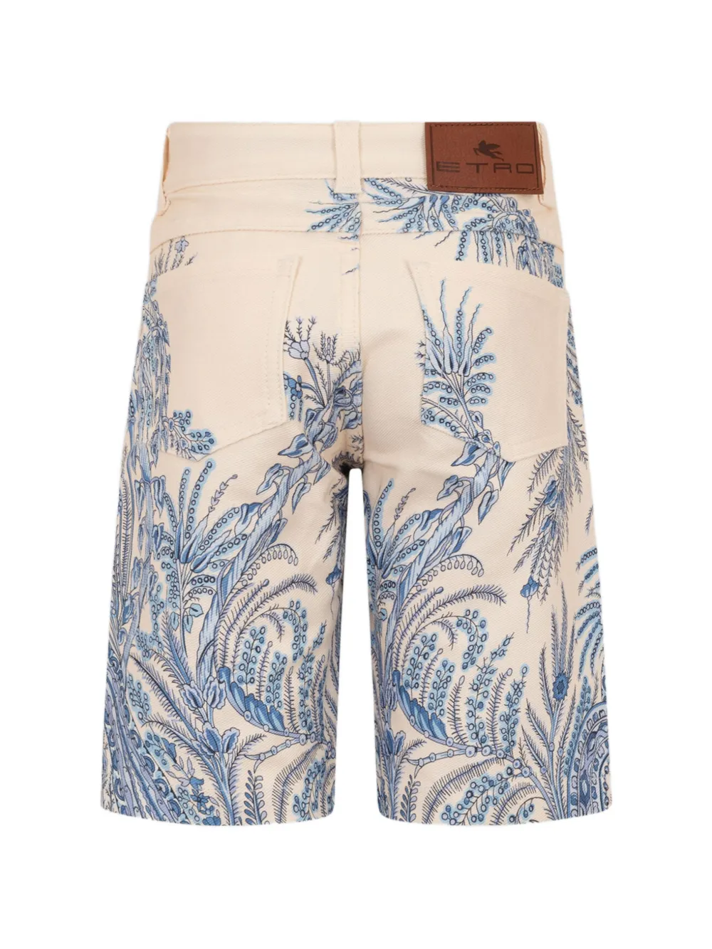  Etro Kids Leafy Paisley Print Bermuda Shorts - Neutrals 