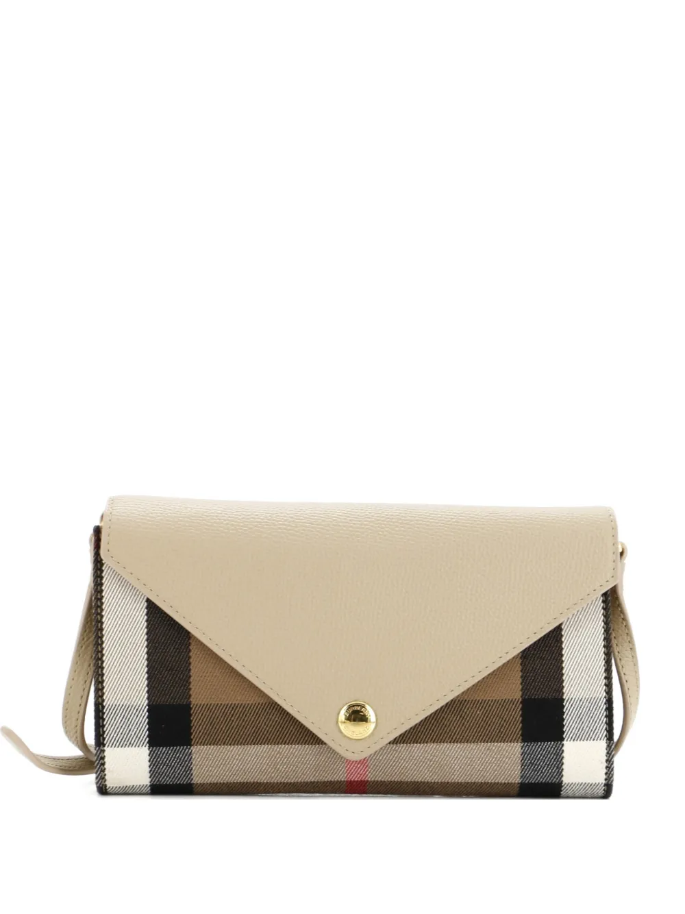 Burberry Pre-Owned Borsa a tracolla Hannah Envelope in tela con motivo House Check - Toni neutri