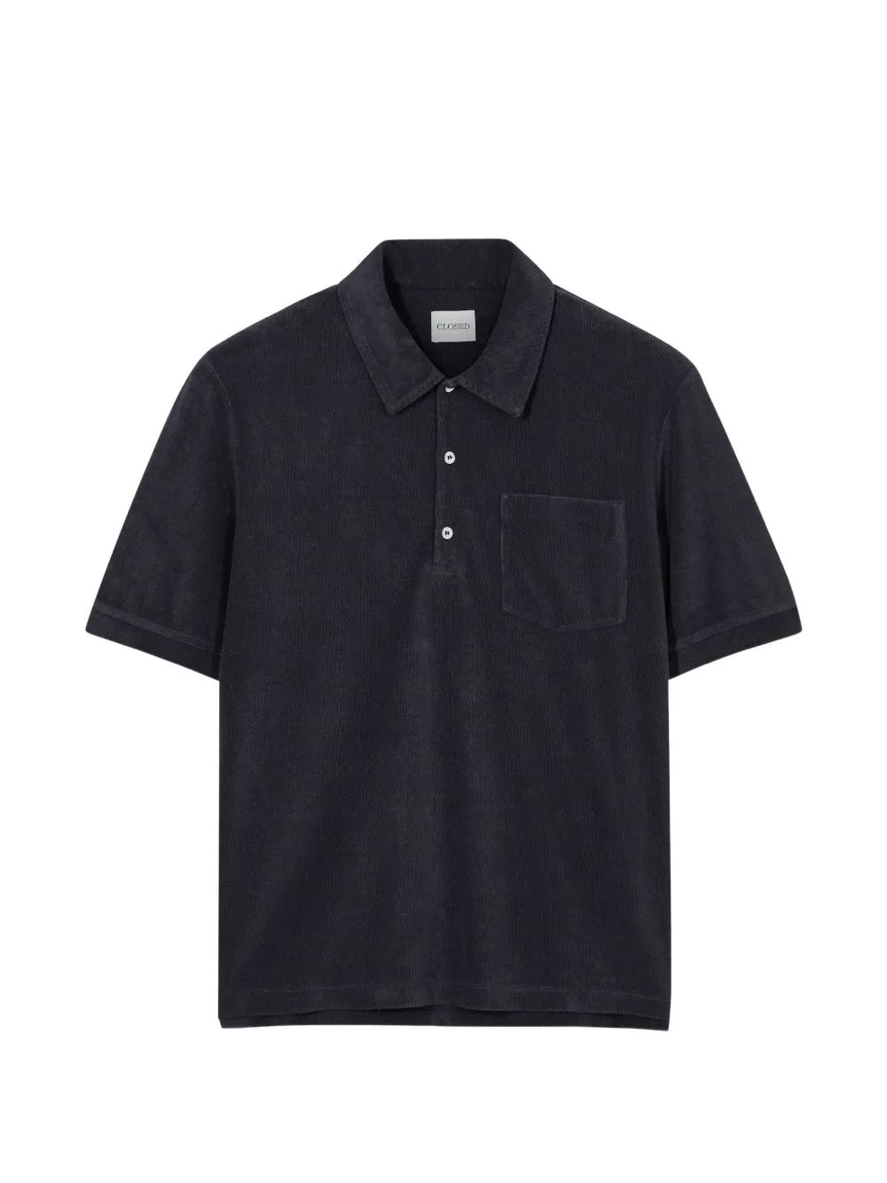 Closed terry-cloth chest-pocket T-shirt - Nero