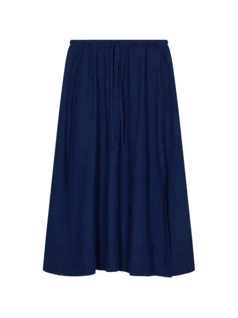 Closed gathered slit maxi skirt