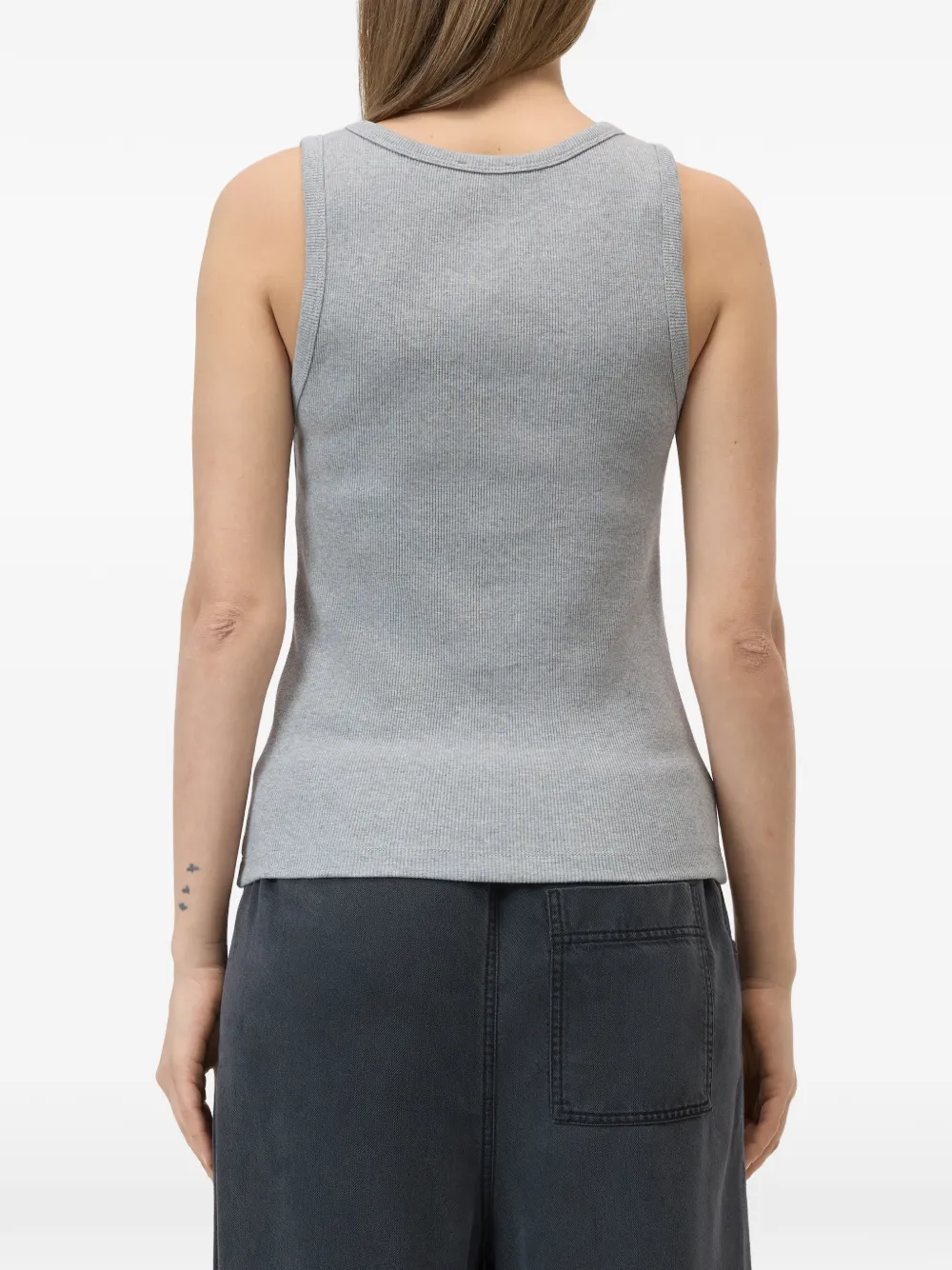 Closed Geribbelde tanktop Grijs