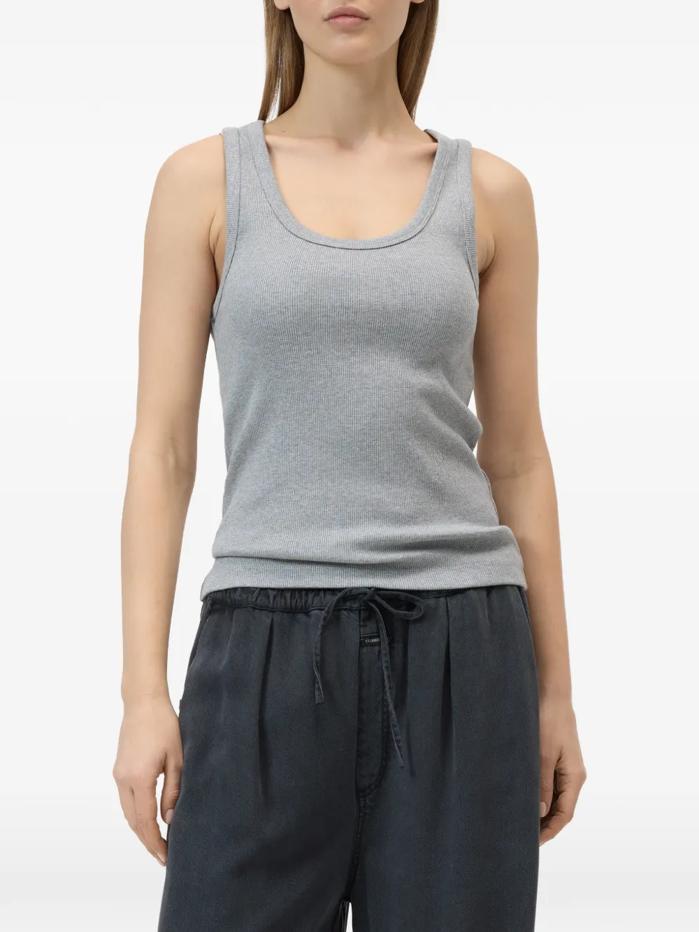 Closed Geribbelde tanktop Grijs