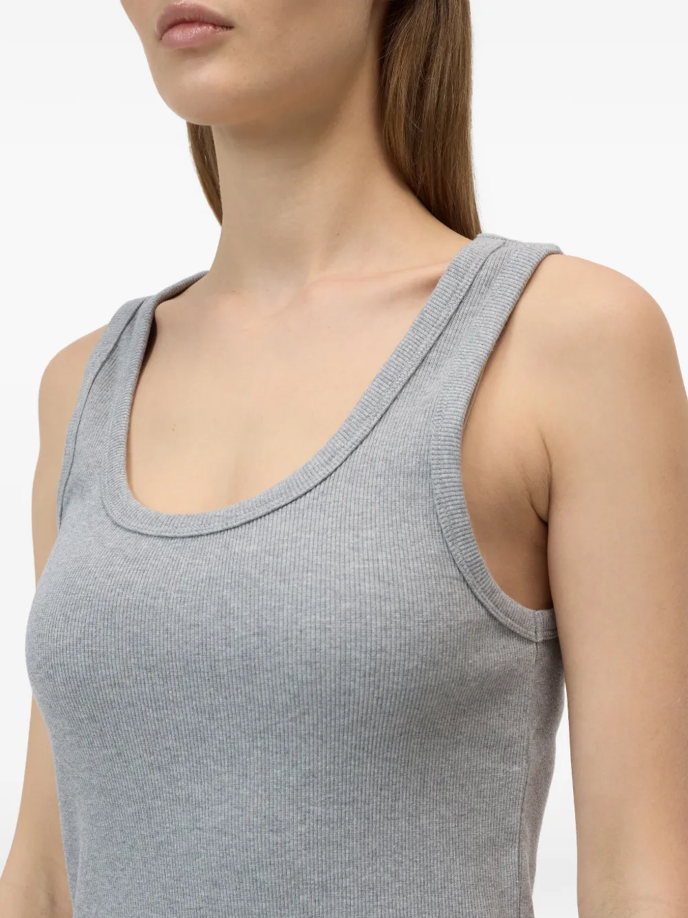Closed Geribbelde tanktop Grijs